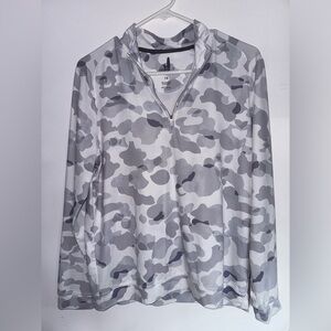 Galloway Camo Performance 1/4 Zip, Size: 14 Golf White and Gray